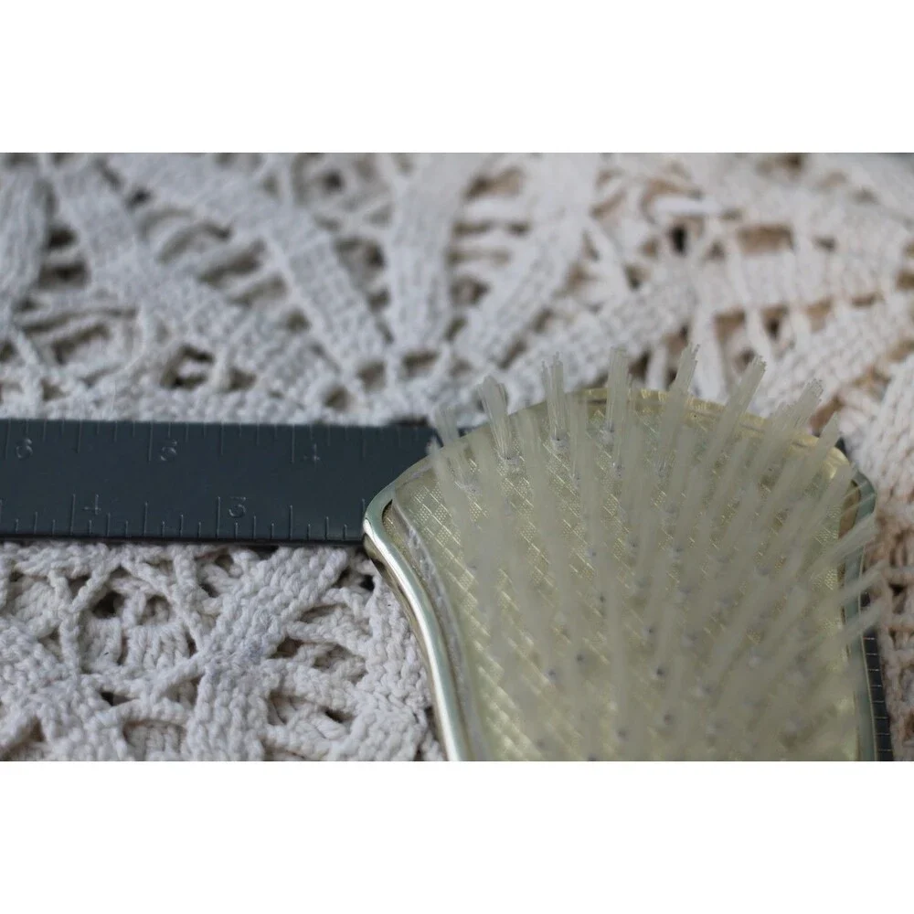 Antique Silver toned Hair Brush Roses Flowers